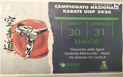 Campionati Italiani UISP di Karate 2026 – Guidonia (Roma) Sabato 30 e Domenica 31 maggio.